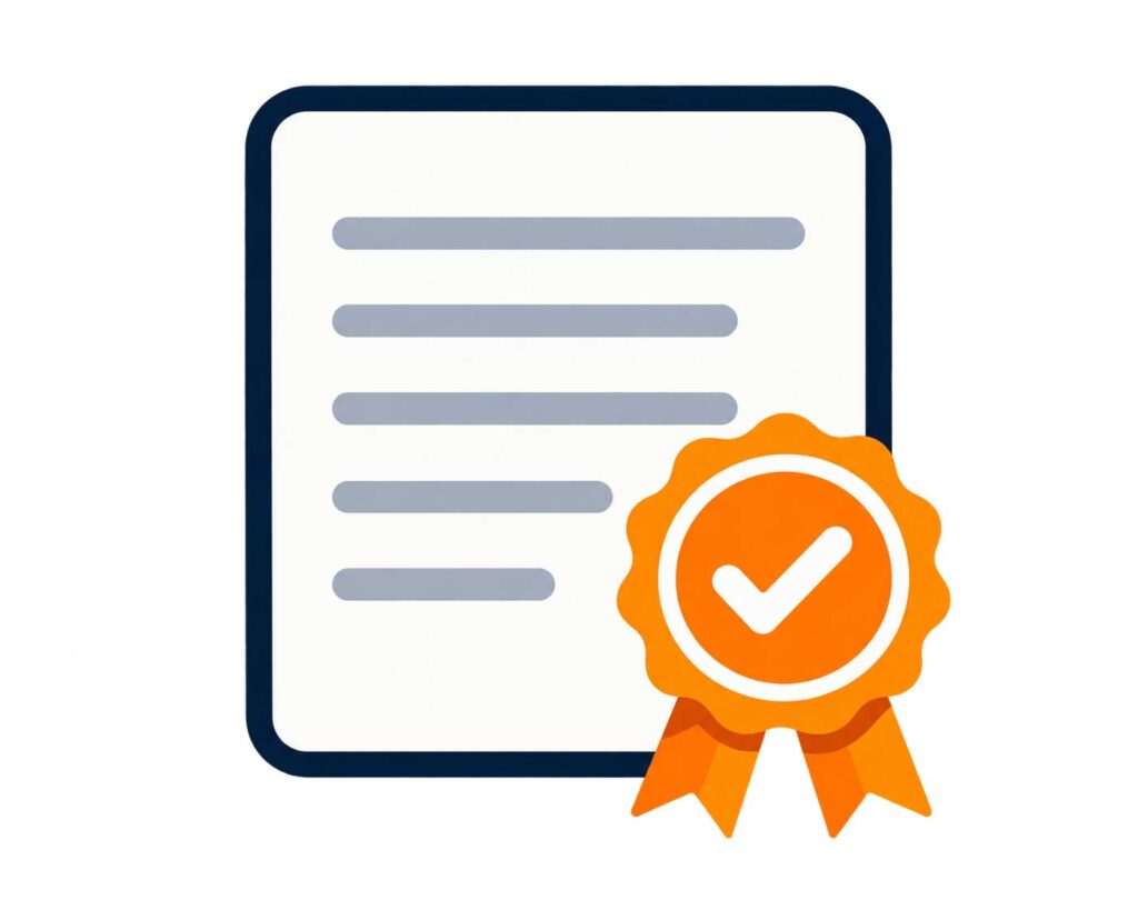 Documento que representa la certificación de seguridad de un calentador portátil
